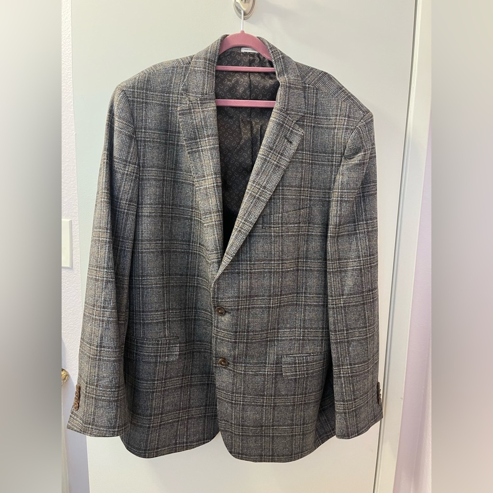 Joseph Abboud Charcoal Plaid Blazer Like New! Large (PTP 25/Length 32)